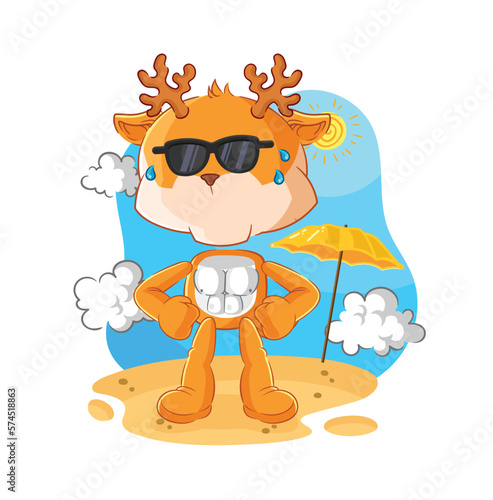 deer sunbathing in summer. character vector