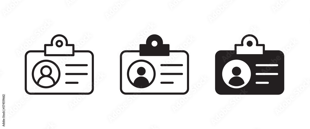 Id card icon. Identification card icon, vector, symbol, logo, illustration, line,editable stroke, flat,design, style, isolated,on white Id card icon. Identification card icon, vector, symbol, logo, illustration, line,editable stroke, flat,design, style, isolated,on white