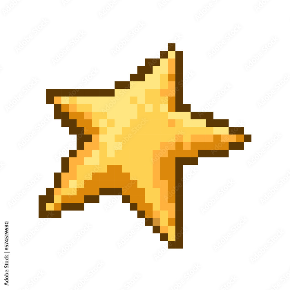 Fototapeta premium Star pixel video game isolated vector illustration