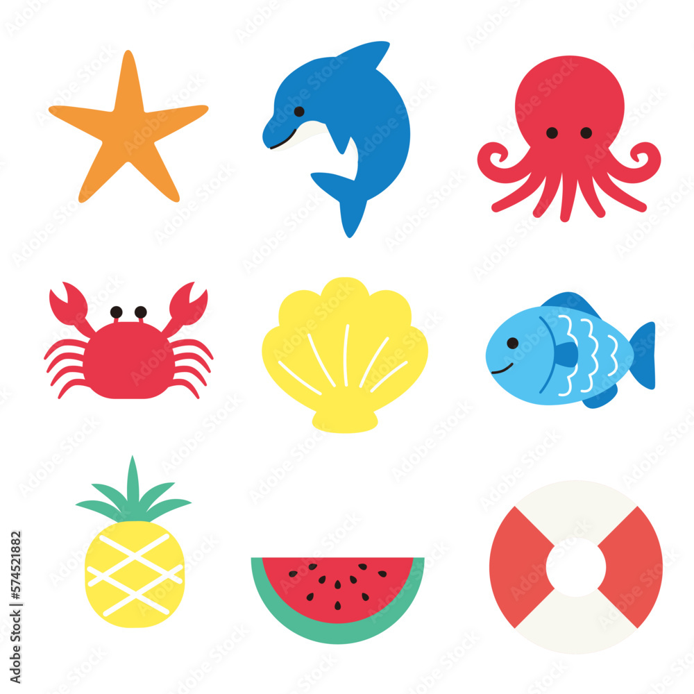 Naklejka premium 夏 パーツ セット