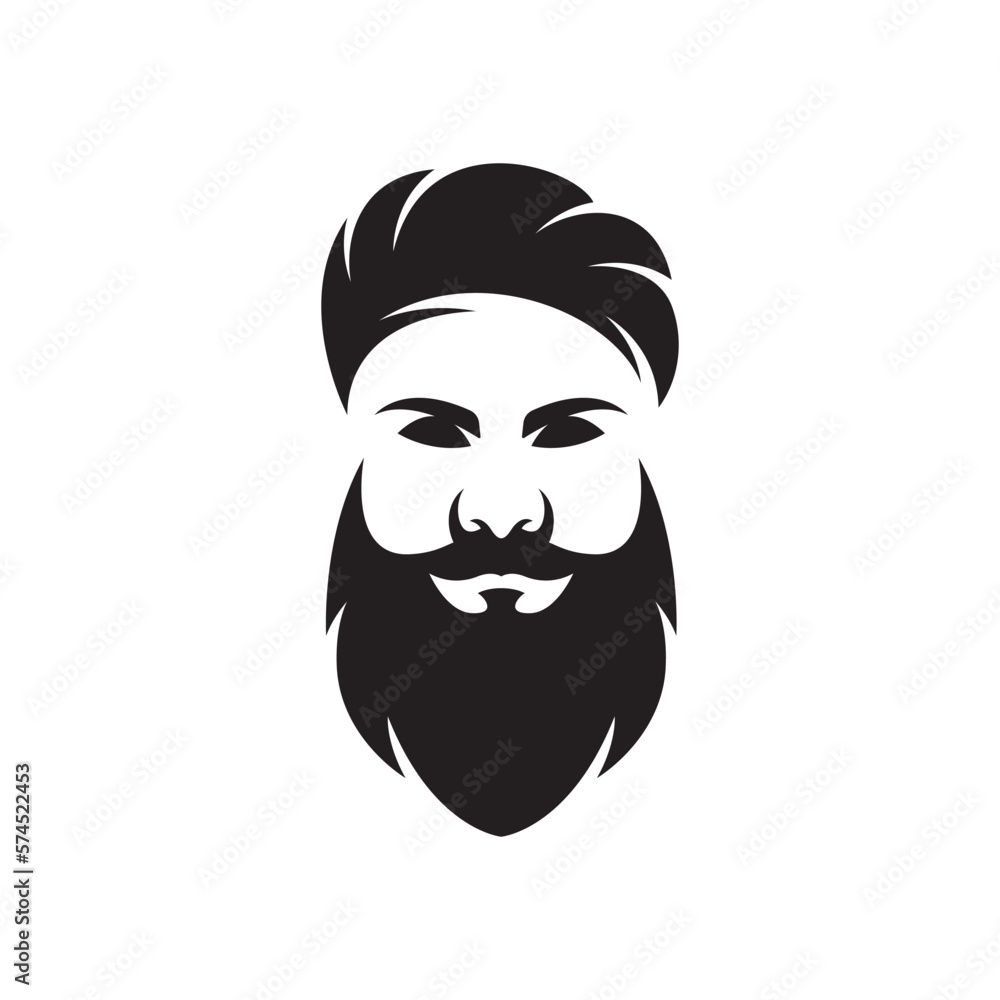 Gentleman face logo images illustration