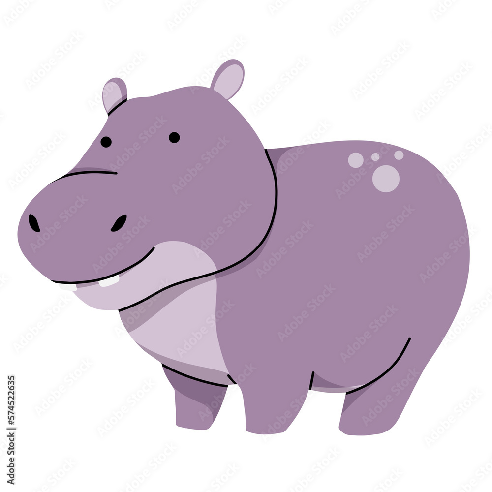 Obraz premium hippopotamus cute illustration