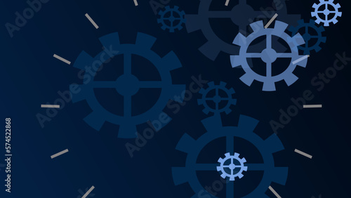 Technology background mechanical. Heap of digital gears on blue background