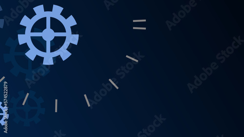 Technology background mechanical. Heap of digital gears on blue background