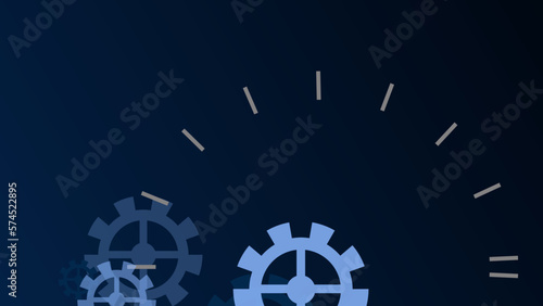 Technology background mechanical. Heap of digital gears on blue background