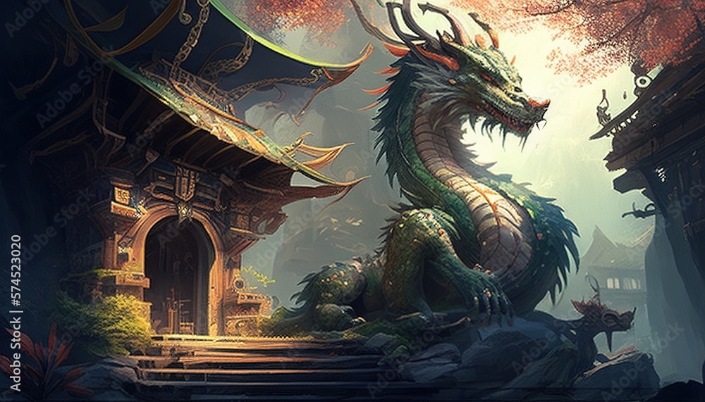 A vibrant illustration with an ancient Chinese-themed motif, a colorful and culturally rich depiction A vibrant illustration with an ancient Chinese-themed motif, a colorful and culturally rich depiction