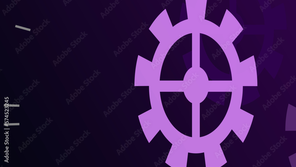 Abstract dark purple clockwork background.