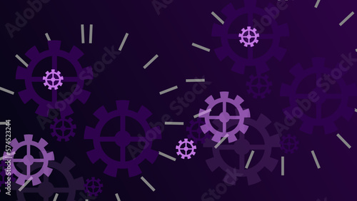 Abstract dark purple clockwork background.