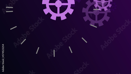 Abstract dark purple clockwork background.