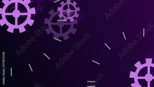 Abstract dark purple clockwork background.