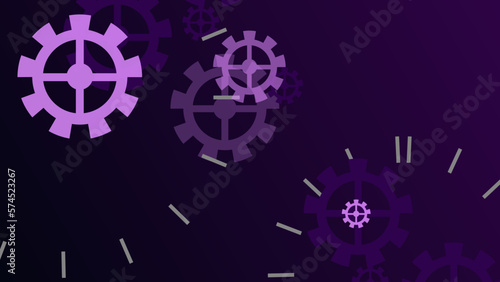 Abstract dark purple clockwork background.