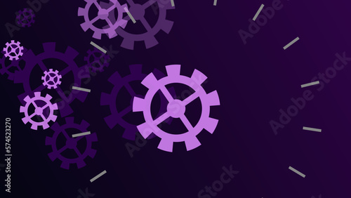 Abstract dark purple clockwork background.