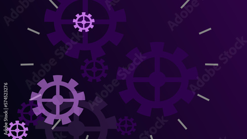 Abstract dark purple clockwork background.