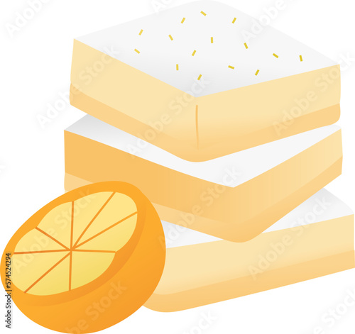 Lemon Bars Cake picnics food illustration