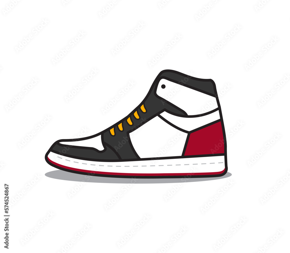 Flat Design Illustration of Side View Sneaker 4 Flat Design Illustration of Side View Sneaker 4