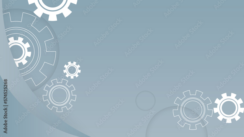 Light grey abstract background with gears, vector illustration. Minimal idea concept.