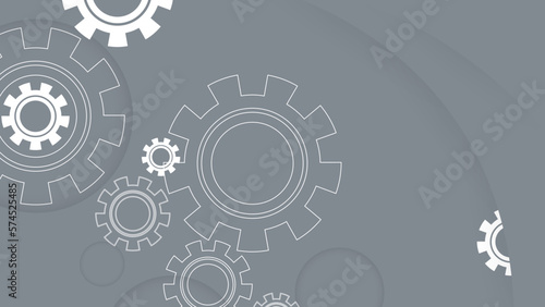 Yellow Gear icon isolated on grey background. Cogwheel gear settings sign.