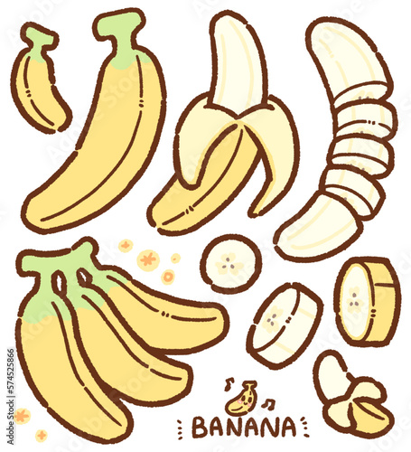 banana cartoon drawing set