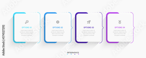 Vector Infographic label design template with icons and 4 options or steps. Can be used for process diagram, presentations, workflow layout, banner, flow chart, info graph.