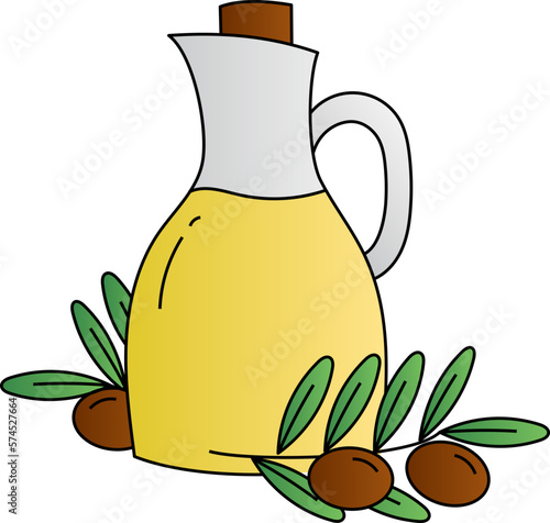 Olive Oil decorative design element for website, presentation, flyer, brochure, printing, application. illustration style