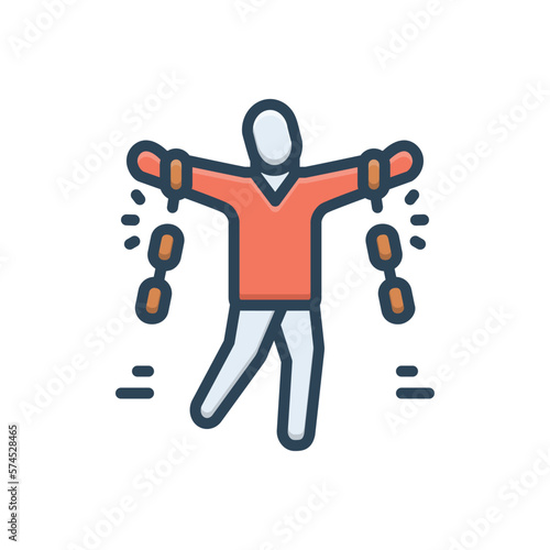 Color illustration icon for freely