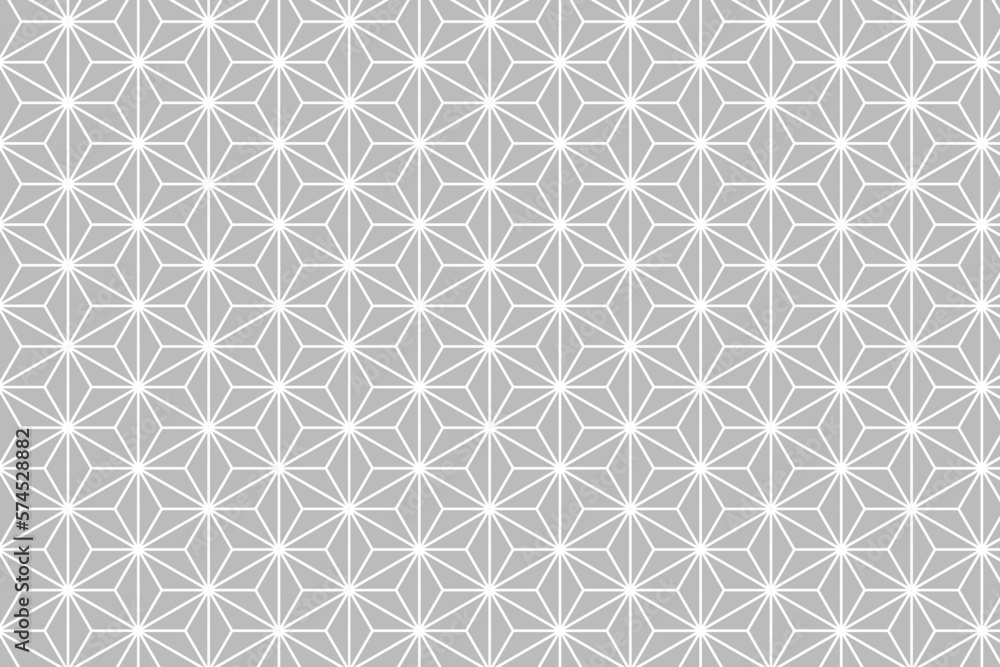 麻の葉文様の背景イラスト 和柄 灰色 Japanese traditional pattern 麻の葉文様の背景イラスト 和柄 灰色 Japanese traditional pattern