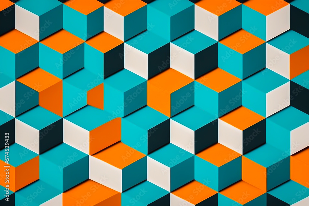 Simple symmetric 2D flat design pattern. Bold minimalism concept. Made with Generative AI Simple symmetric 2D flat design pattern. Bold minimalism concept. Made with Generative AI