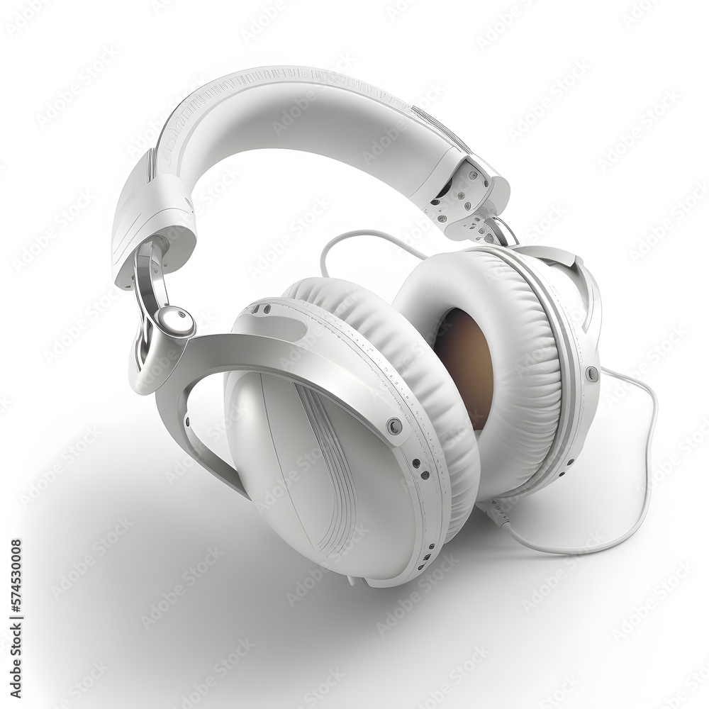 White headphones on a white background White headphones on a white background