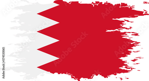 Bahrain flag grunge brush color image vector
