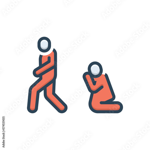 Color illustration icon for excluded