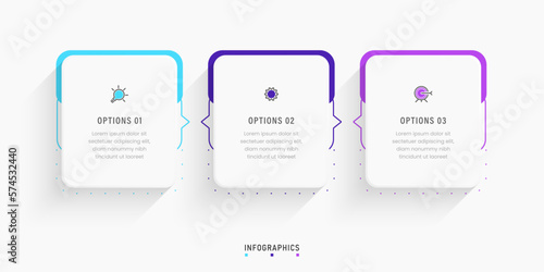 Vector Infographic label design template with icons and 3 options or steps. Can be used for process diagram, presentations, workflow layout, banner, flow chart, info graph.