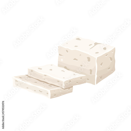 cheese feta white food cartoon vector illustration