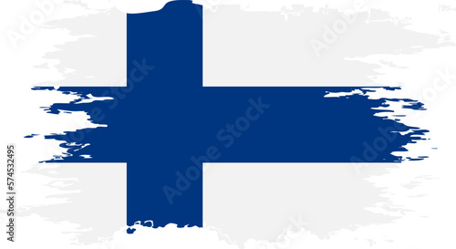 Finland flag grunge brush color image vector
