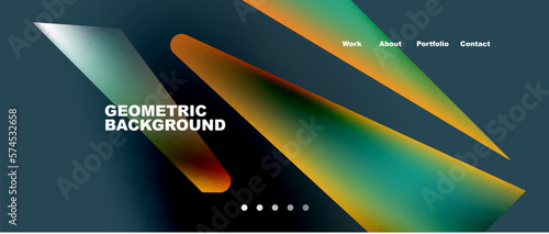 Landing page background template. Abstract geometric shapes composition. Vector illustration for wallpaper, banner, background