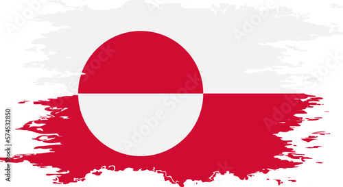 Greenland flag grunge brush color image vector