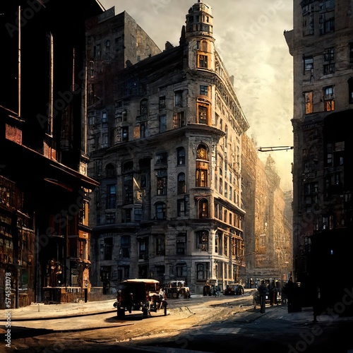 1920's city at sunset  © Alexandru