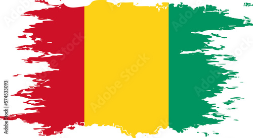 Guinea flag grunge brush color image vector