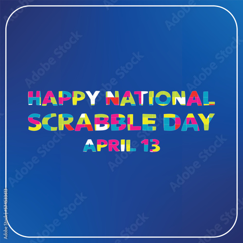 National Scrabble Day . Design suitable for greeting card poster and banner