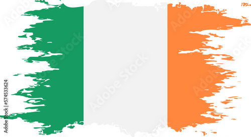 Ireland flag grunge brush color image vector