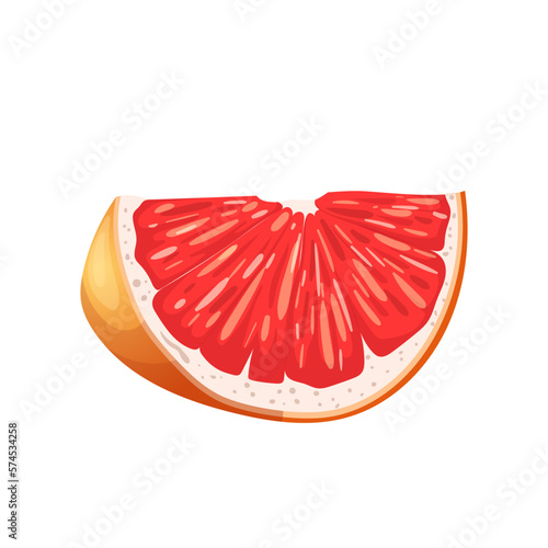 grapefruit fruit cut cartoon vector illustration color