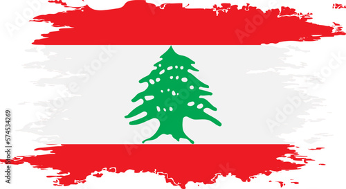 Lebanon flag grunge brush color image vector