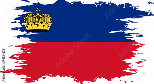 Liechtenstein flag grunge brush color image vector