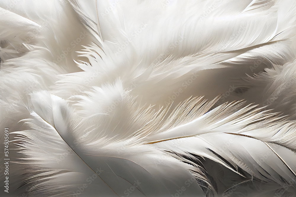 Fototapeta premium Very soft white feathers. generative AI