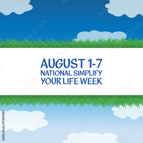 National Simplify your Life Week . Design suitable for greeting card poster and banner