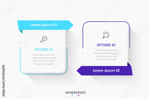 Vector Infographic label design template with icons and 2 options or steps. Can be used for process diagram, presentations, workflow layout, banner, flow chart, info graph.