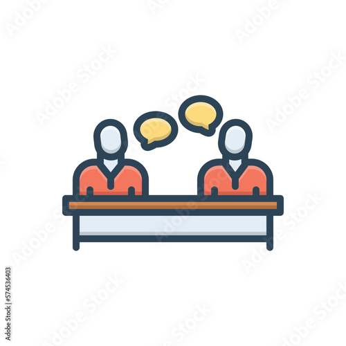 Color illustration icon for talked