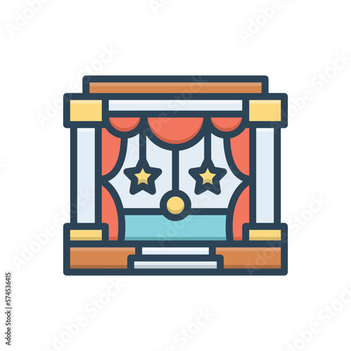 Color illustration icon for theatre