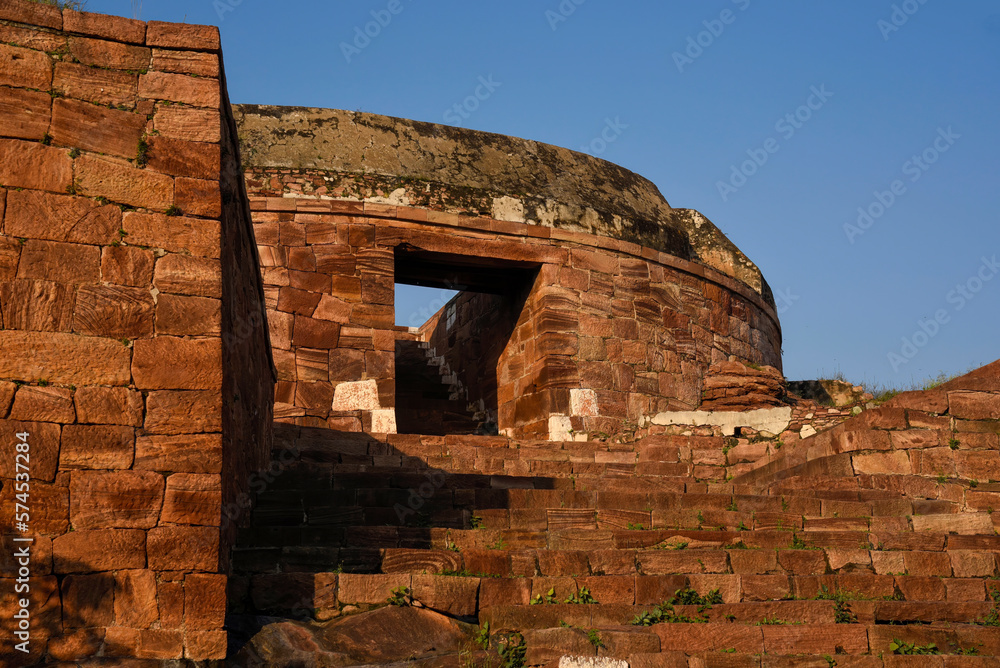 Bastion of Badami fort in Karnataka, India