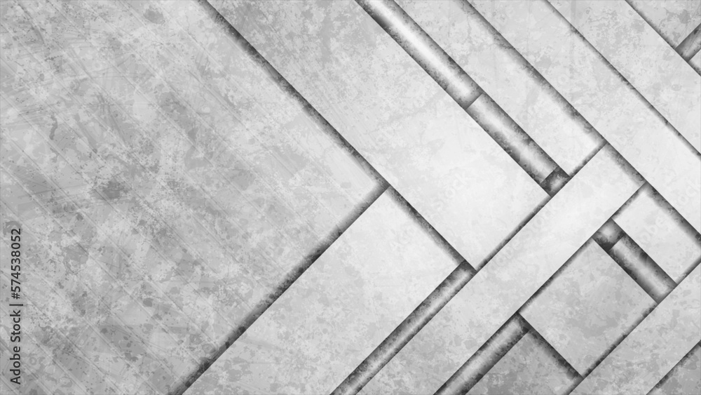 Fototapeta premium Geometry grunge tech abstract background with grey stripes