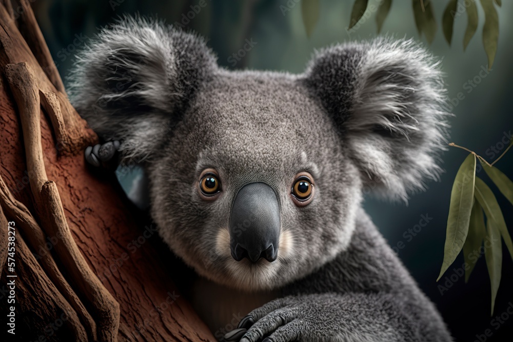 Obraz premium Koala portraits. Generative AI.